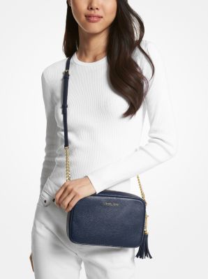 Thumbnail - MK Umhängetasche Ginny Aus Leder - Blau - Michael Kors