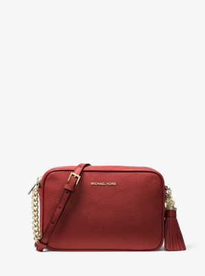 michael kors red camera bag