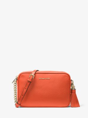 Jet Set Medium Pebbled Leather Crossbody Bag in ORANGE SPICE | Michael Kors