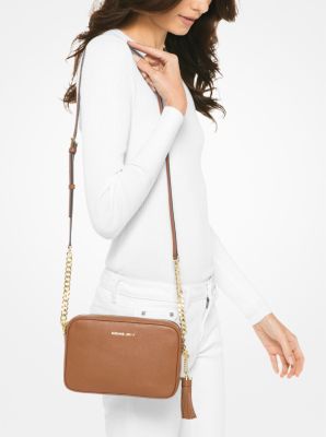 Jet Set Medium Pebbled Leather Crossbody Bag in ACORN1 | Michael Kors