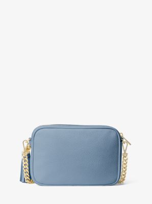 Jet Set Medium Pebbled Leather Crossbody Bag in PALE BLUE | Michael Kors