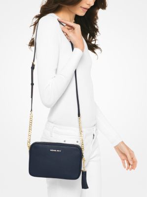 Borsa a tracolla Ginny in pelle in BLU AMMIRAGLIO | Michael Kors