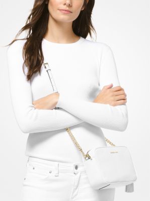 Jet Set Medium Pebbled Leather Crossbody Bag in OPTIC WHITE | Michael Kors