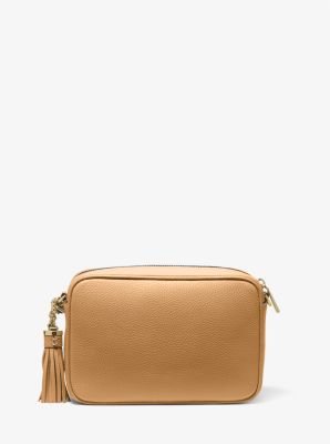 Jet Set Medium Pebbled Leather Crossbody Bag in PALE PEANUT | Michael Kors