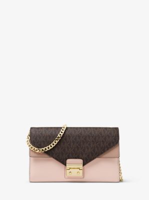 Michael kors sloan logo and on sale leather chain wallet