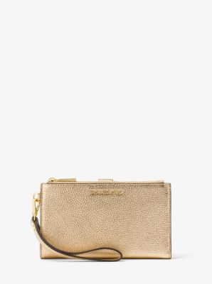 Adele Metallic Pebbled Leather Smartphone Wristlet image number 0