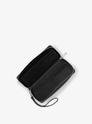 Quilted-Leather Continental Wristlet