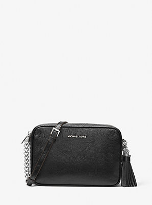 Michaelkors Ginny Leather Crossbody Bag,BLACK