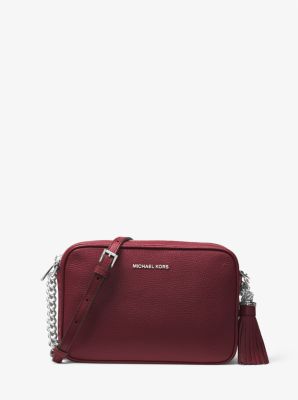 Borsa a tracolla Ginny in pelle in MERLOT | Michael Kors