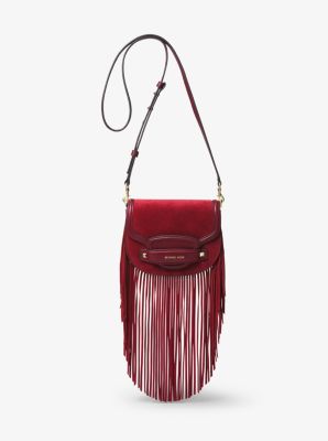 michael kors suede fringe purse