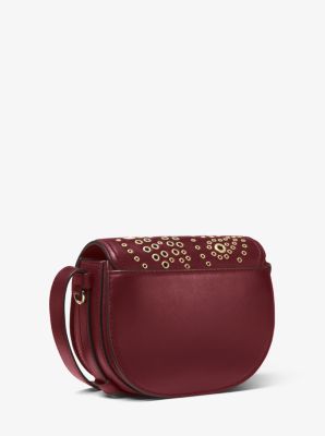 Cary Small Grommeted Leather Saddle Bag Michael Kors