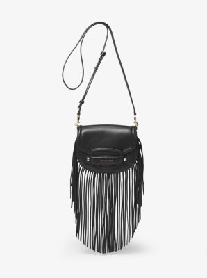 Cary Small Fringed Leather Saddle Bag | Michael Kors