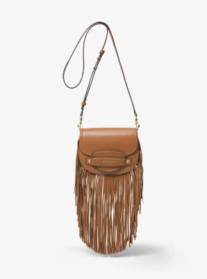 cary small fringed leather saddle bag