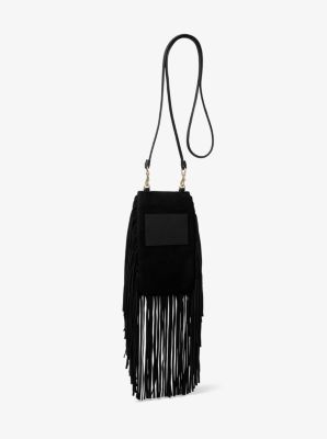 Cary Fringed Suede Smartphone Crossbody Bag