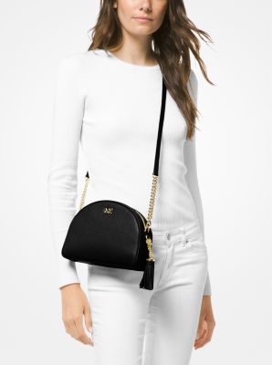 Sac bandouli re demi lune Ginny en cuir grain Michael Kors Canada