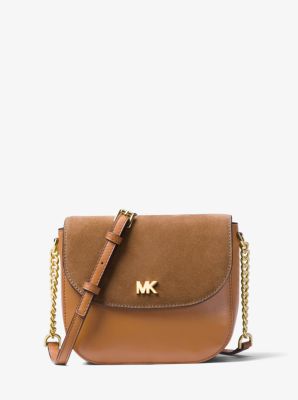 Mott Leather and Suede Saddle Bag Michael Kors