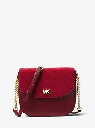 Leather and Suede Saddle Bag - OXBLD/MAROON - 32F8GF5C8L