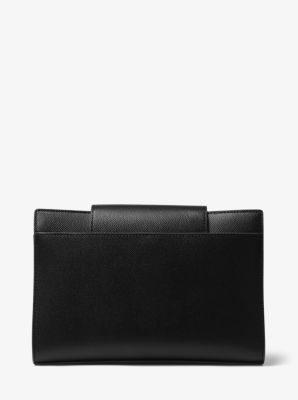 Large crossgrain 2024 leather crossbody clutch