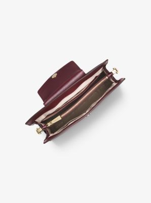 Grand sac &agrave; bandouli&egrave;re convertible en cuir &agrave; grain crois&eacute;