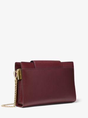 Grand sac &agrave; bandouli&egrave;re convertible en cuir &agrave; grain crois&eacute;