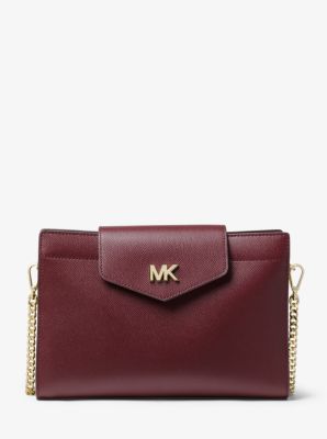 michael kors crossgrain leather crossbody clutch