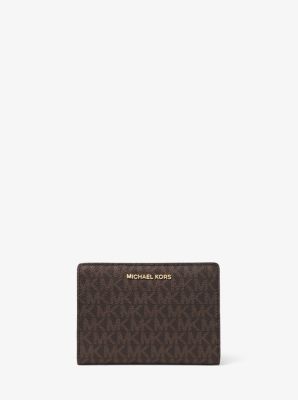 Michael kors medium on sale logo slim wallet