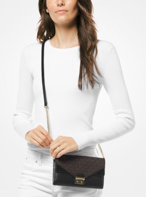 Michael kors sloan logo 2025 and leather chain wallet