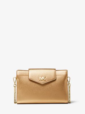 Michael michael kors large crossgrain leather crossbody discount clutch