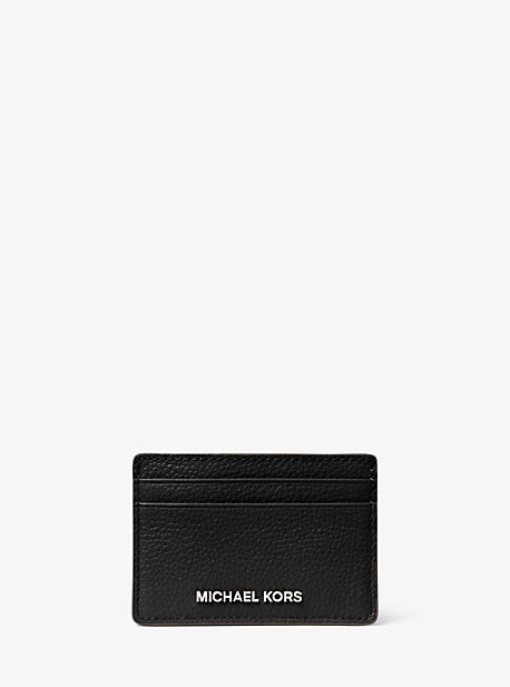 Michaelkors Pebbled Leather Card Case,BLACK