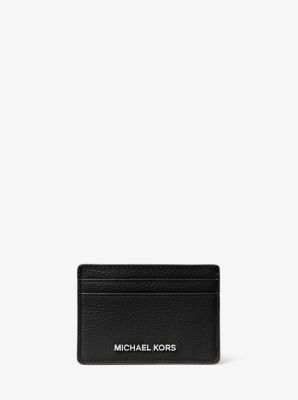 Michaelkors Pebbled Leather Card Case,BLACK