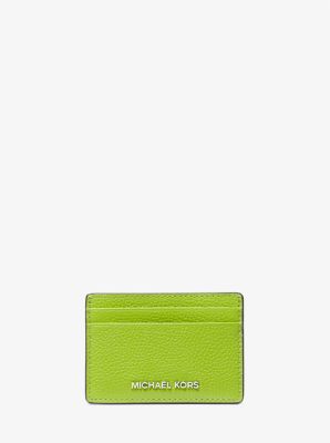 Michaelkors Pebbled Leather Card Case,PEAR