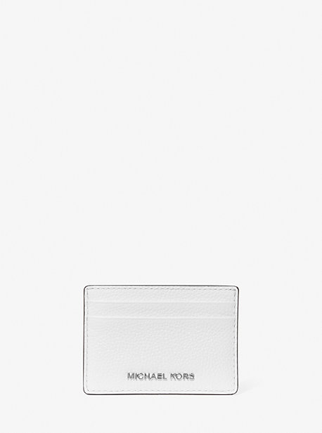Michaelkors Pebbled Leather Card Case,OPTIC WHITE