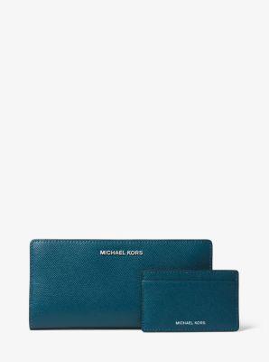 Large Crossgrain Leather Slim Wallet Michael Kors