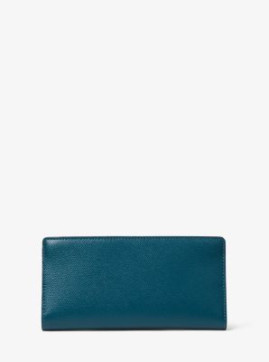 Large crossgrain leather slim wallet sale