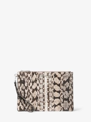 Michael kors medium snakeskin hot sale pouch