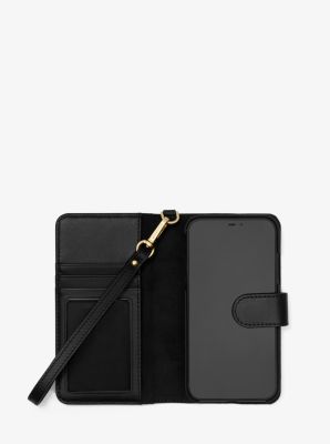 Étui folio à dragonne en cuir Saffiano pour iPhone XR image number 1