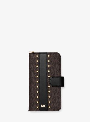 Studded Logo Wristlet Folio Case for iPhone XR | Michael Kors