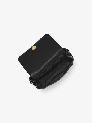 Michael Kors Mk Charm Medium Triple Gusset Crossbody Bag - Black