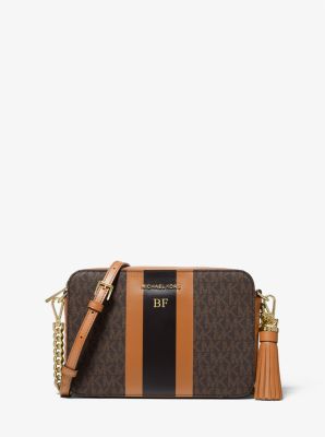 Ginny Medium Logo Stripe Crossbody Bag | Michael Kors