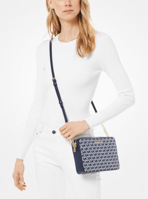 Jet Set Large Logo Jacquard Crossbody Bag | Michael Kors Canada