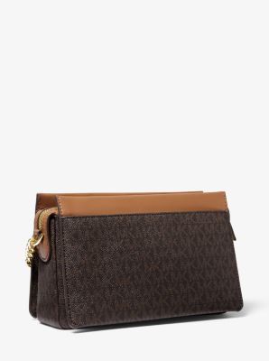 Michael Kors Jet Set Chain Large Crossbody — Brown Logo/Luggage