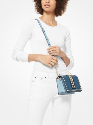 Jet Set Large Studded Saffiano Leather Crossbody Bag