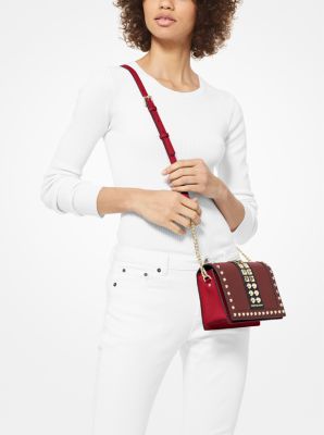 Jet Set Large Studded Saffiano Leather Crossbody Bag
