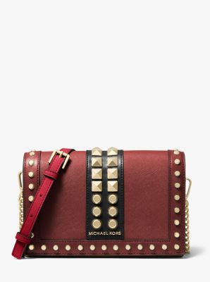 Jet Set Large Studded Saffiano Leather 