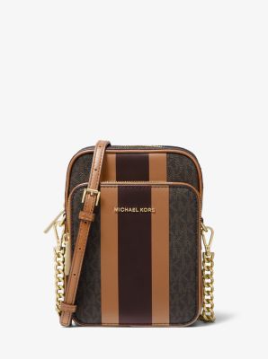 Jet Set Medium Logo Stripe Crossbody Bag | Michael Kors