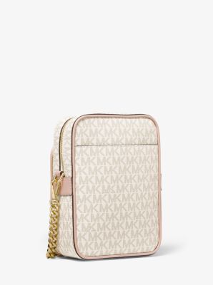 jet set medium logo stripe crossbody bag