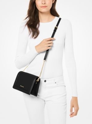 michael michael kors large crossgrain leather crossbody clutch