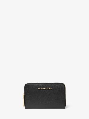 MICHAEL Michael Kors Manhattan Small Contrast-trim Leather Wallet in Black