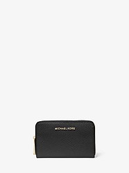 Small Pebbled Leather Wallet - BLACK - 32F9GJ6D0L