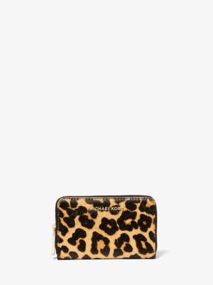 Small Leopard-Print Calf Hair Wallet | Michael Kors